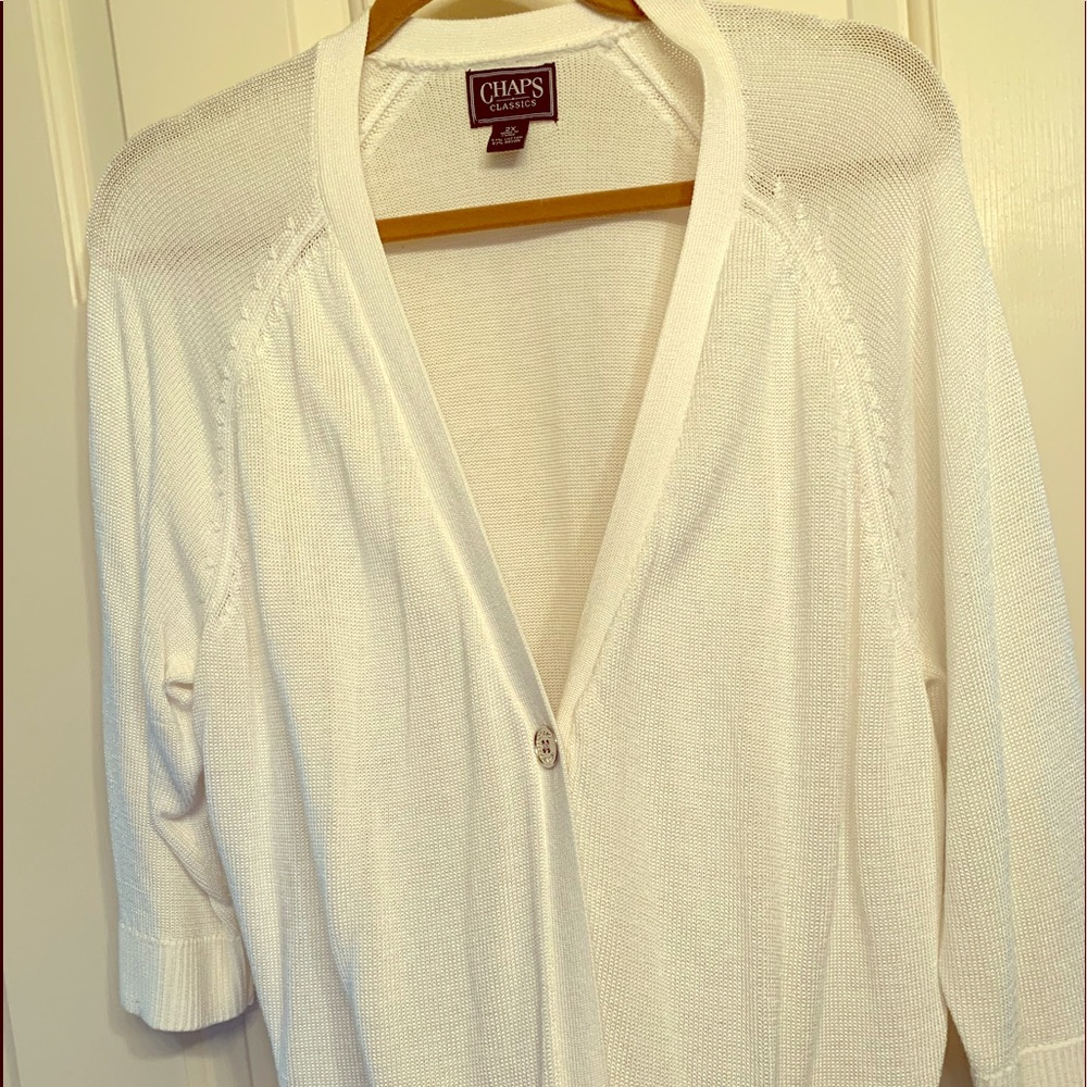 White Chaps cardigan sweater